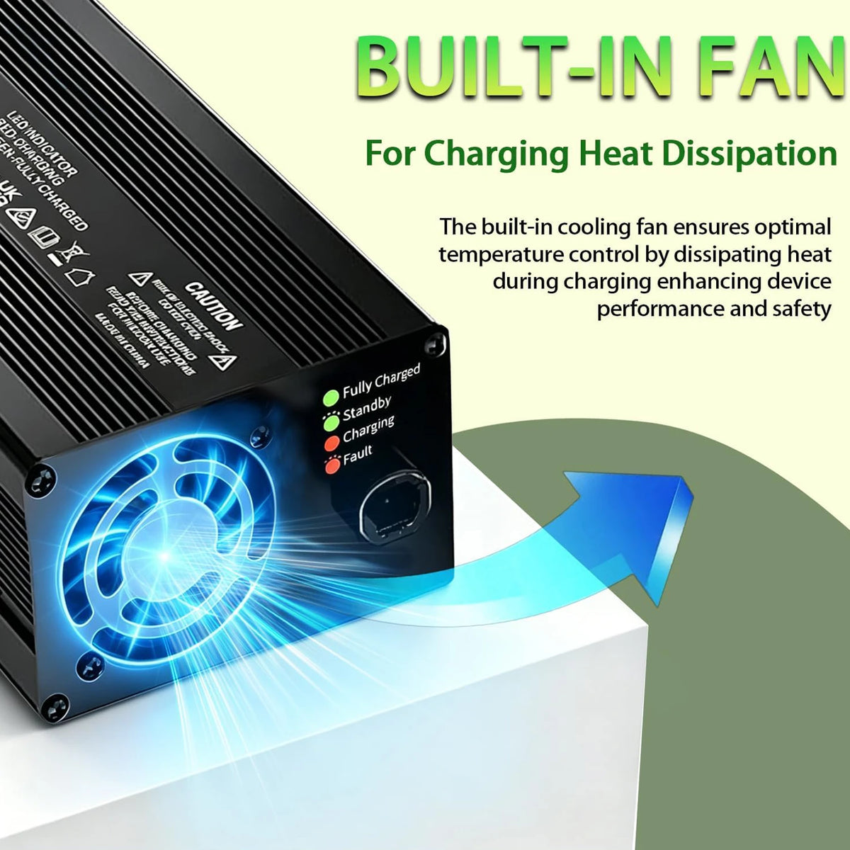 Qidianfy 14.6V 20A LiFePO4 Battery Charger | 12V Lithium Battery Charger