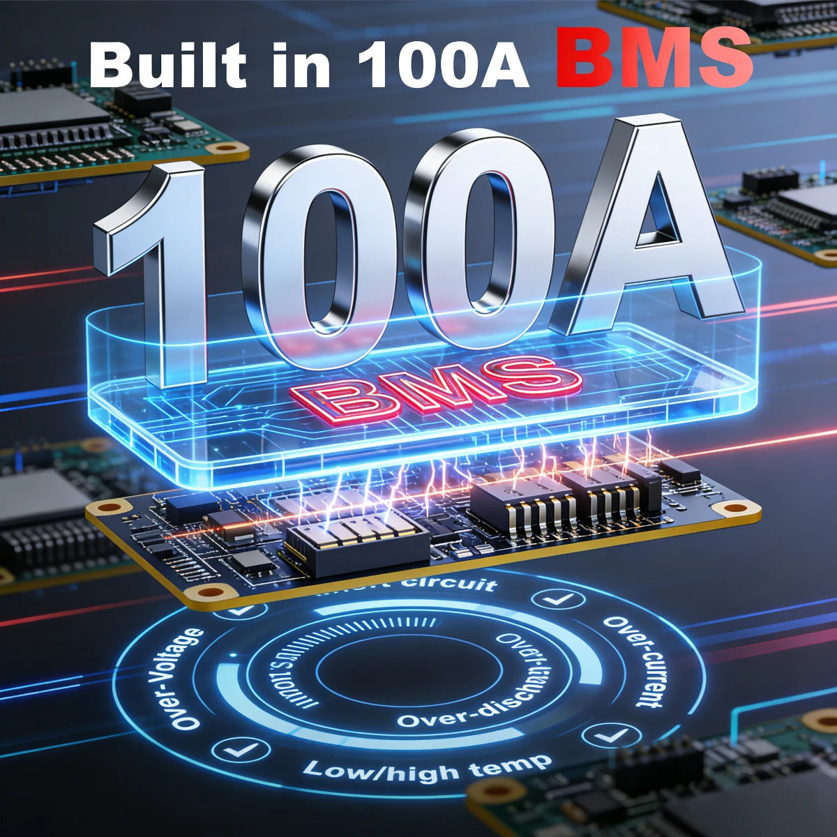 Qidianfy 12V 100Ah LiFePO4 Lithium Battery