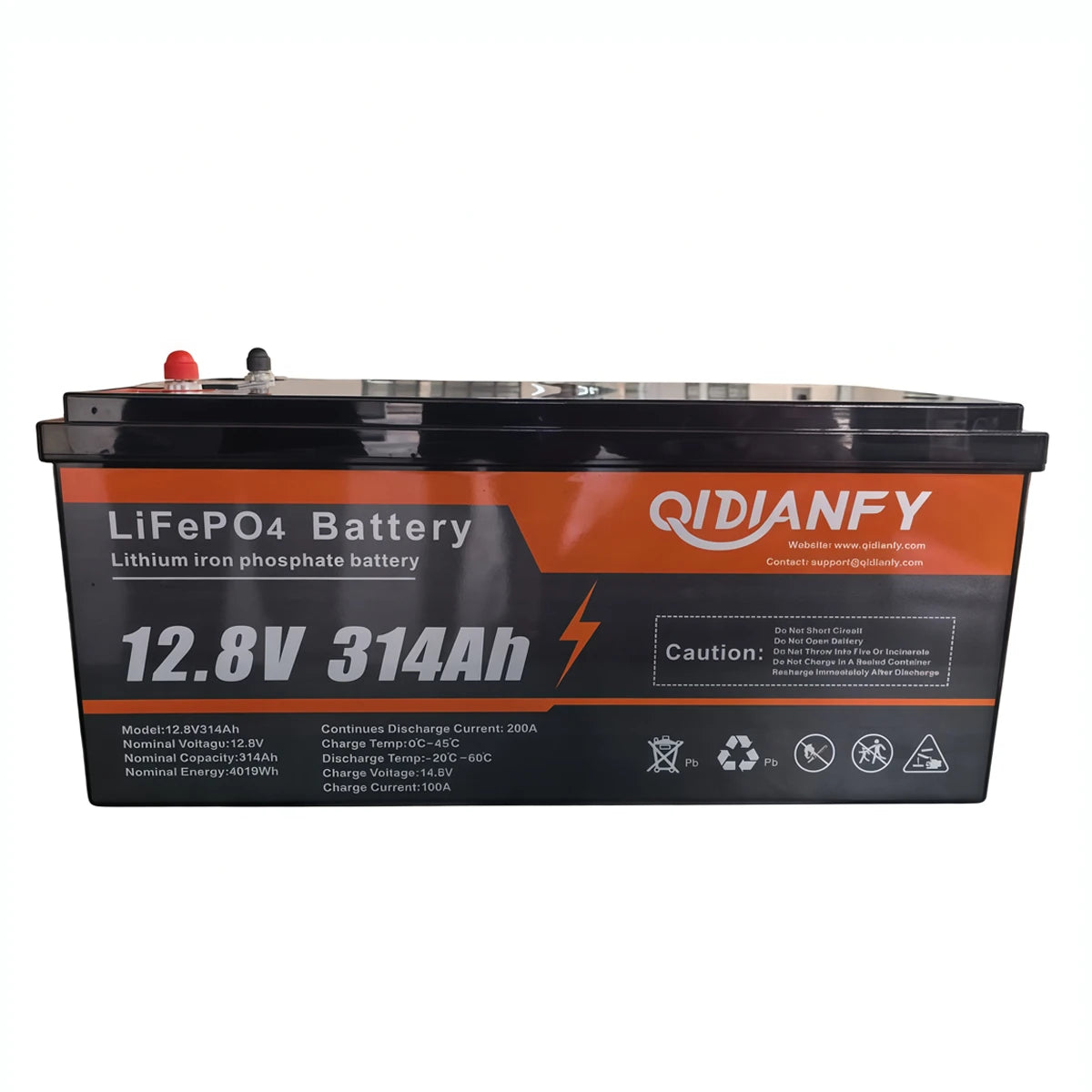 Qidianfy 12V 314Ah LiFePO4 Lithium Battery