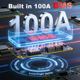 Qidianfy 12V 200Ah LiFePO4 Lithium Battery | 100A BMS