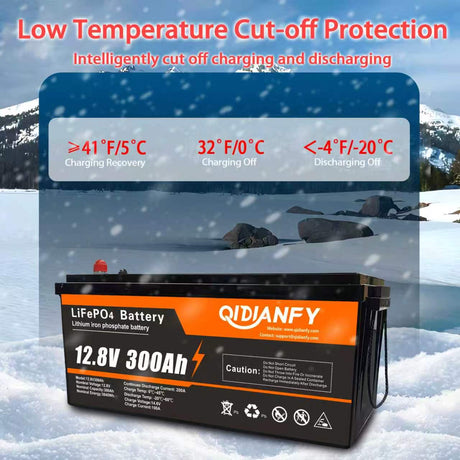 Qidianfy 12V 300Ah LiFePO4 Lithium Battery