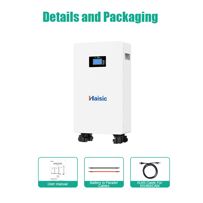 Haisic 15.6kWh 51.2V 305Ah LiFePO4 Home Energy Storage Battery with Smart Touchscreen