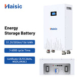 Haisic 15.6kWh 51.2V 305Ah LiFePO4 Home Energy Storage Battery with Smart Touchscreen