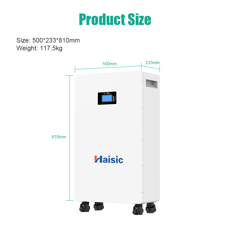 Haisic 15.6kWh 51.2V 305Ah LiFePO4 Home Energy Storage Battery with Smart Touchscreen