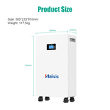 Haisic 15.6kWh 51.2V 305Ah LiFePO4 Home Energy Storage Battery with Smart Touchscreen
