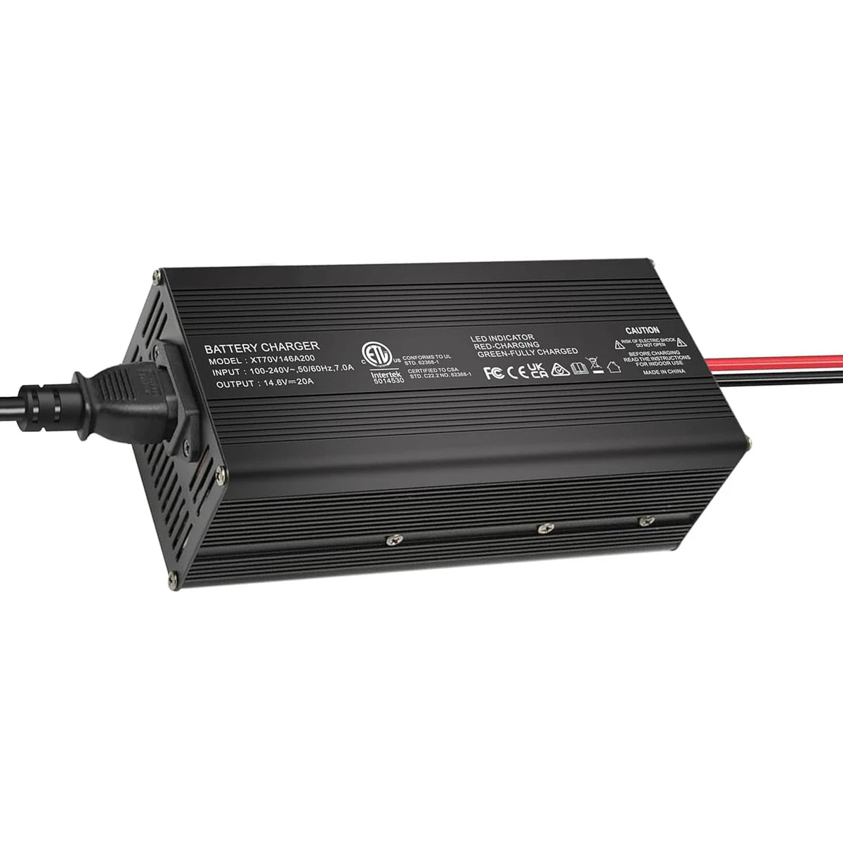 Qidianfy 14.6V 20A LiFePO4 Battery Charger | For 12V 30–100Ah