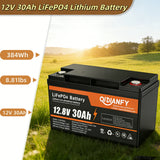 Qidianfy 12V 30Ah LiFePO4 Lithium Battery