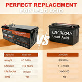 Qidianfy 12V 314Ah LiFePO4 Lithium Battery | LCD Display