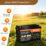 Qidianfy 24V 100Ah LiFePO4 Lithium Battery