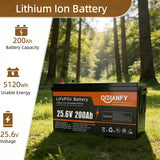 Qidianfy 24V 200Ah LiFePO4 Lithium Battery | 200A BMS