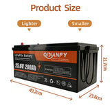 Qidianfy 24V 200Ah LiFePO4 Lithium Battery | 100A BMS