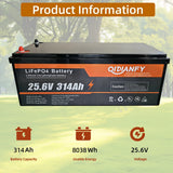 Qidianfy 24V 314Ah LiFePO4 Lithium Battery | Bluetooth