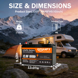Qidianfy 12V 100Ah LiFePO4 Lithium Battery