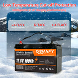 Qidianfy 12V 100Ah LiFePO4 Lithium Battery