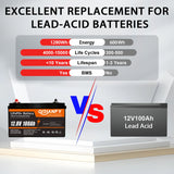 Qidianfy 12V 100Ah LiFePO4 Lithium Battery