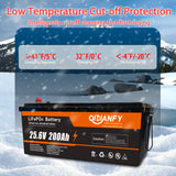 Qidianfy 24V 200Ah LiFePO4 Lithium Battery | 200A BMS