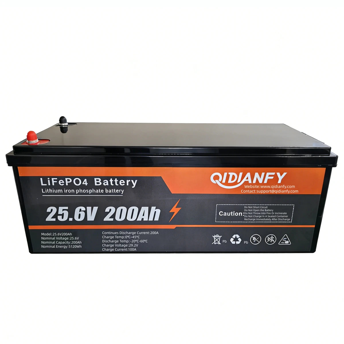 Qidianfy 24V 200Ah LiFePO4 Lithium Battery | 200A BMS